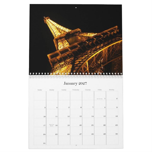 Calendrier Paris 2007 (Jan 2027)