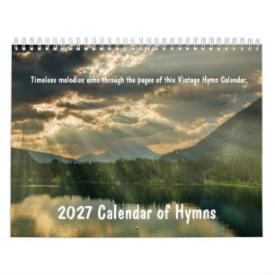 Calendrier Paroles de cantiques vintage chrétiens 2027
