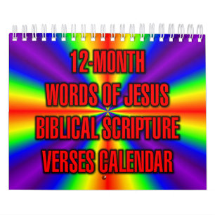 Calendrier Paroles de Jésus en Écritures Bibliques sur 12 Moi