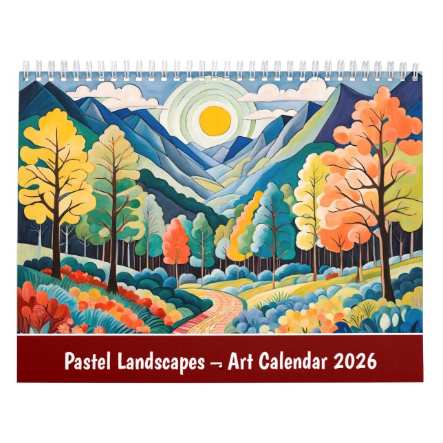 Calendrier Pastel Landscapes – Art Calendar 2026 (Protection)