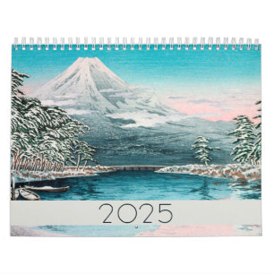 Calendrier Paysage de montagne Art fin 2024 Style Vintage