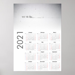 Calendrier Paysage enneigé 2021 Affiche