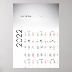 Calendrier Paysage enneigé 2022 Affiche