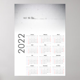 Calendrier Paysage enneigé 2022 Affiche