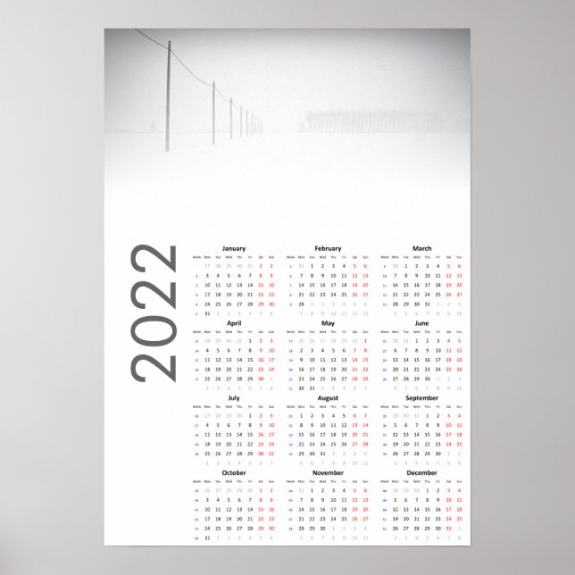 Calendrier Paysage enneigé 2022 Affiche (Devant)
