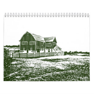 Calendrier Paysage rural maison de ferme de style coupe
