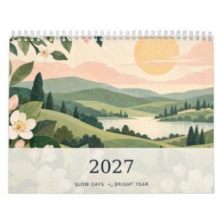 Calendrier Paysage Scénique Année Lumineuse Jours