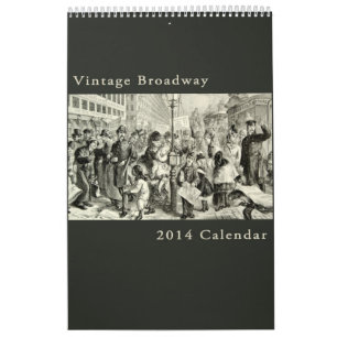 Calendrier Paysage urbain antique vintage de Broadway New