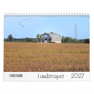 Calendrier paysager 2027 12 mois mural