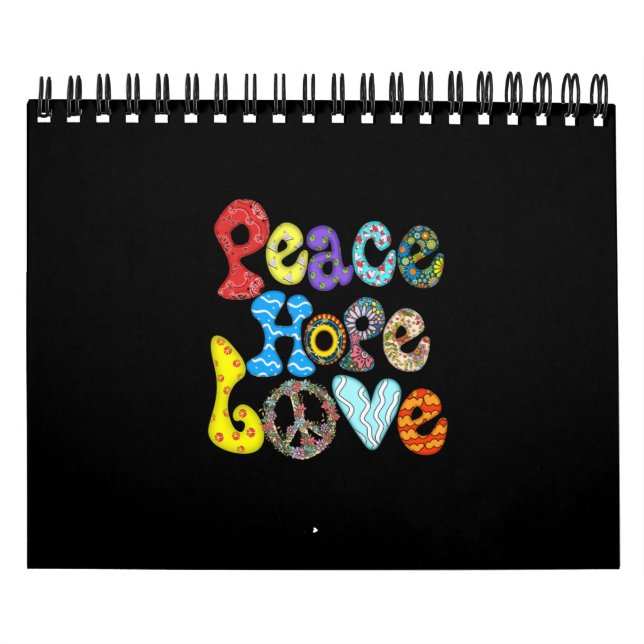 Calendrier Peace Hope Love sublimation (Protection)