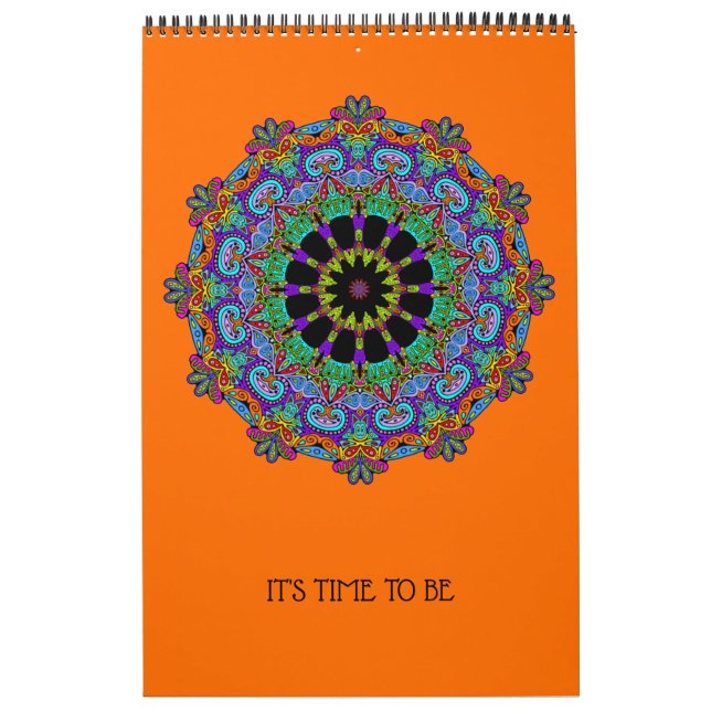 Calendrier Peinture à la main Mandala Horloge Face 24 (Protection)