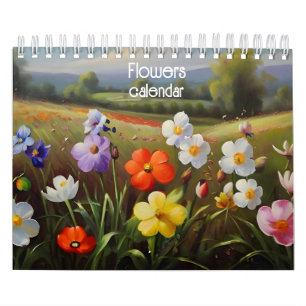 Calendrier Peinture à l'huile de fleurs