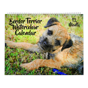 Calendrier Peinture de 12 de mois de frontière de Terrier