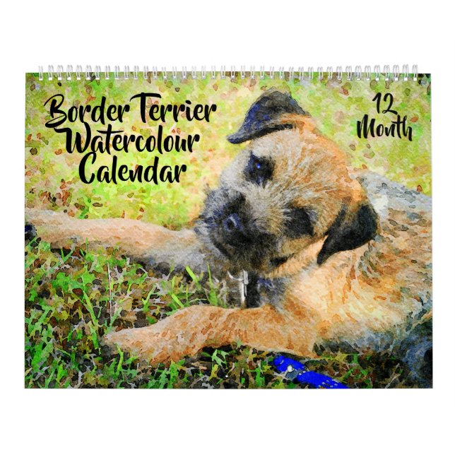 Calendrier Peinture de 12 de mois de frontière de Terrier (Protection)