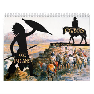 Calendrier Peintures à l'huile de l'Ouest sauvage Cowboys Ind