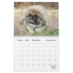 Calendrier Pékinois 2026 de Liz E.