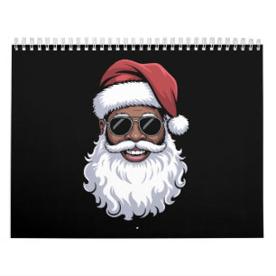 Calendrier Père Noël Black Xmas Santa Afro Afro-Américain