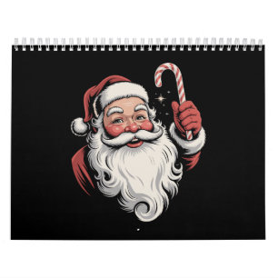 Calendrier Père Noël de Noël Cadeau Rétro Vintage