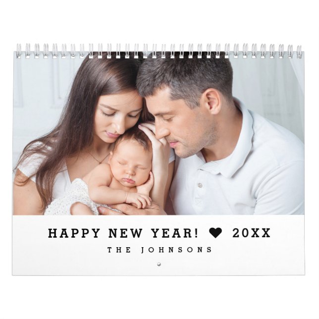 Calendrier Personalized 12 Month Custom family Photos (Protection)