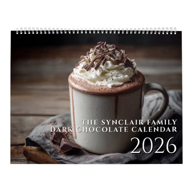 Calendrier Personalized Chocolate Dessert Lover Fine Art 2026 (Protection)