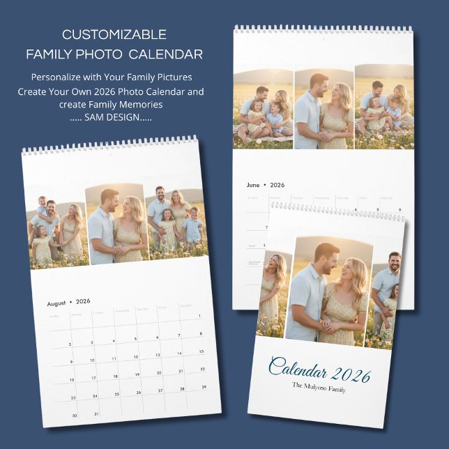 Calendrier Personalized Elegant Family Memories Wall Calendar (Créateur téléchargé)