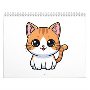 Calendrier Personnage de chaton roux mignon
