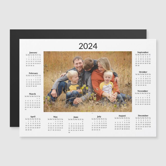 Calendrier personnalisé 2024 Magnet (Devant / Derrière)