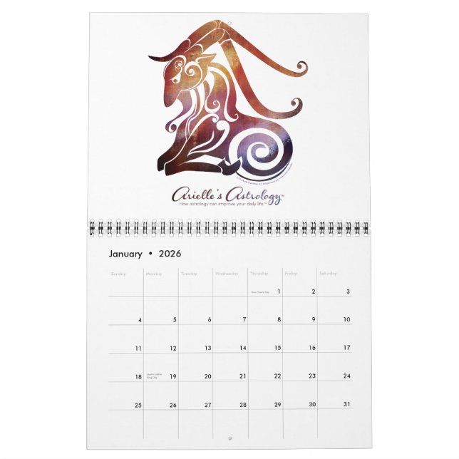Calendrier personnalisé d'Astrologie d'Arielle (Jan 2026)