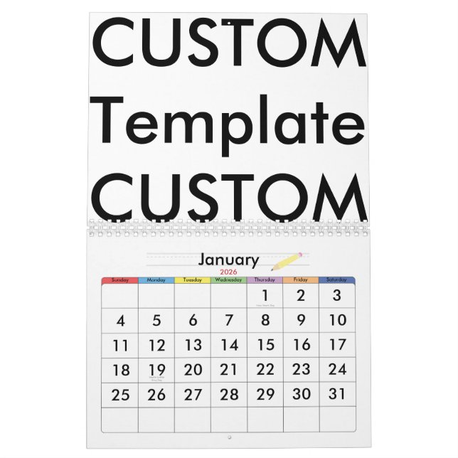Calendrier personnalisé de 2 pages, PERSONNALISATI (Jan 2026)