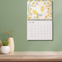 Calendrier personnalisé des fleurs d'aquarelle 202