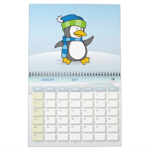 Calendrier Petit manchot marchant sur la neige