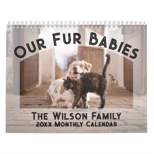 Calendrier photo 2024 : Fourrure Bébés, Animaux de