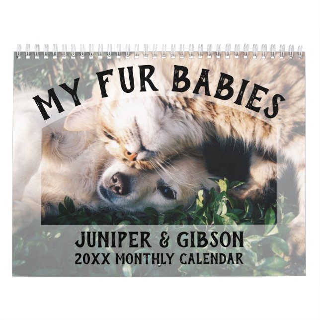 Calendrier photo 2024 : Fourrure Bébés, Animaux do (Protection)
