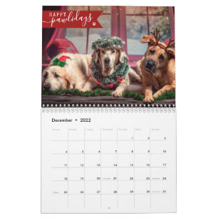 Calendrier Photo 2025 Personnalisée Chien 1 Image Par Mois Cu