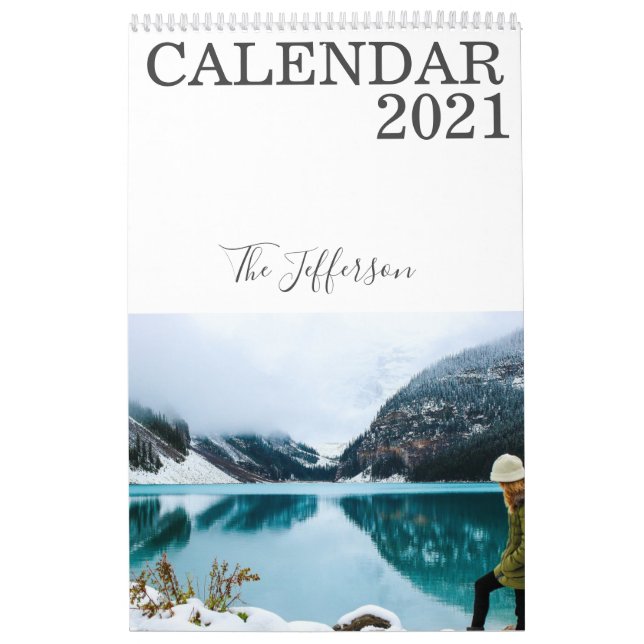 Calendrier Photo blanche moderne personnalisée 2021 (Protection)