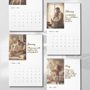 Calendrier Photo Citation Élégant Minimaliste 2026