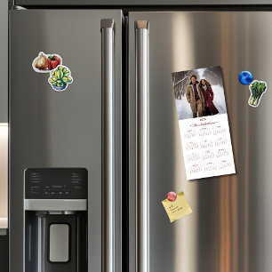 Calendrier photo classique 2025 Magnet rouge/blanc