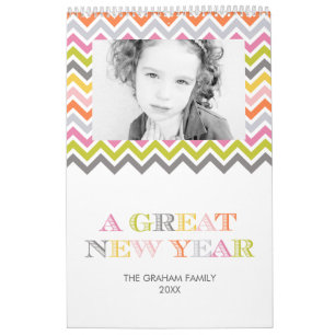 Calendrier photo coloré Chevron