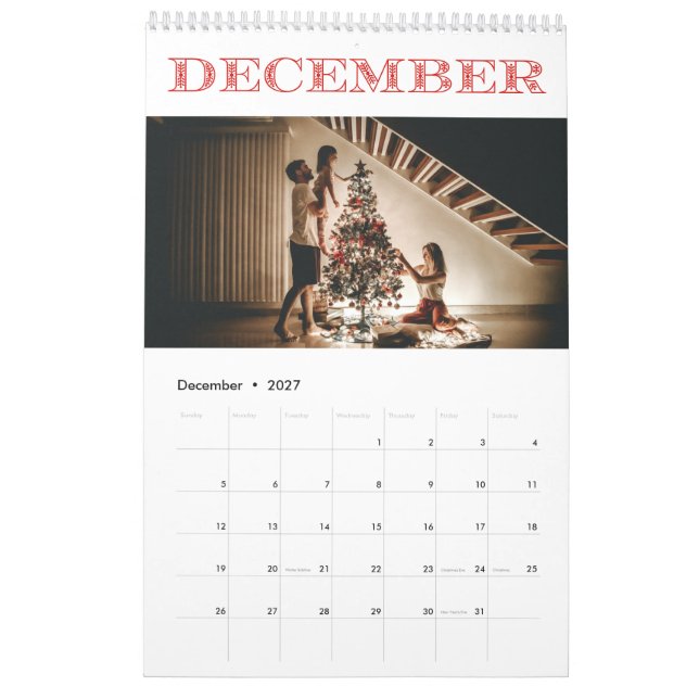 Calendrier photo de 12 mois (Dec 2027)
