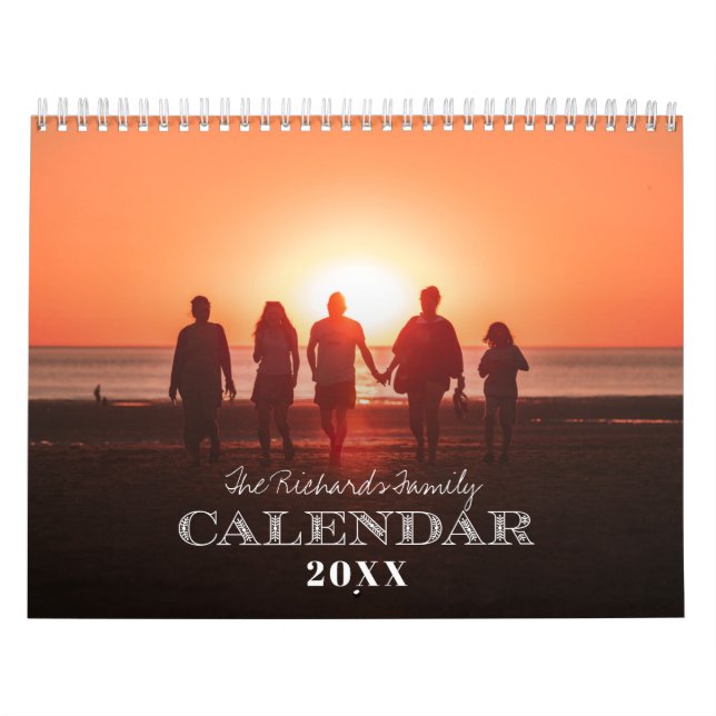 Calendrier Photo de famille 12 mois pliée (Protection)