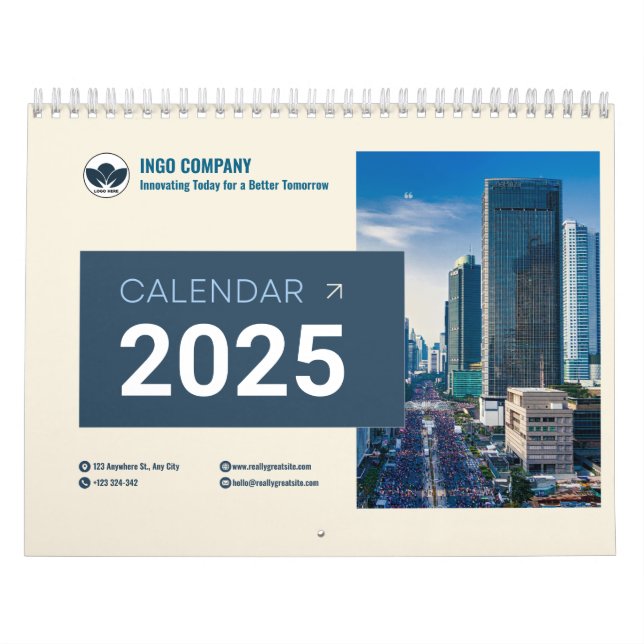 Calendrier Photo de famille de script moderne 2025, Calendrie (Protection)