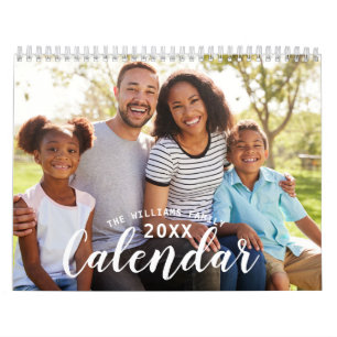 Calendrier Photo de famille de script moderne simple personna