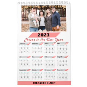Calendrier Photo de famille moderne personnalisée 2023 avec c