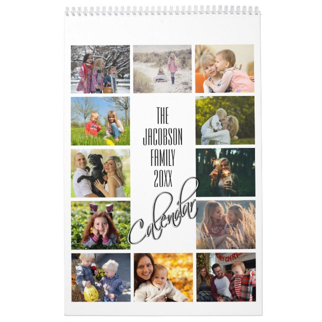 Calendrier Photo de famille moderne simple de 12 mois (Protection)