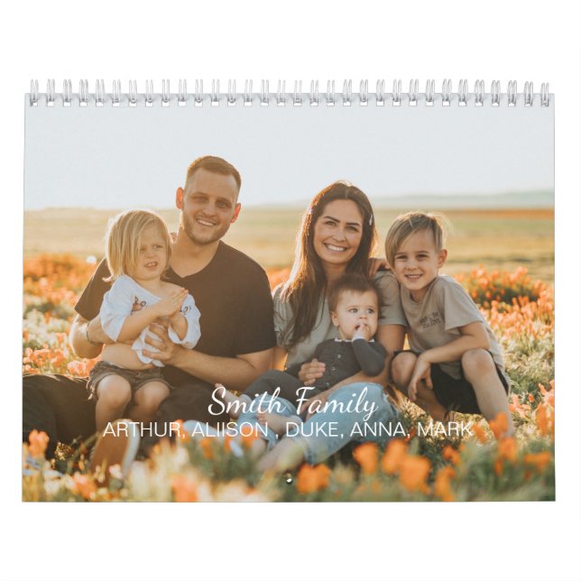Calendrier Photo de famille personnalisée avec des noms perso (Protection)