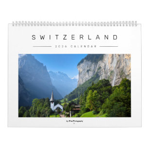 Calendrier Photo de paysage et de nature suisse élégant 2026