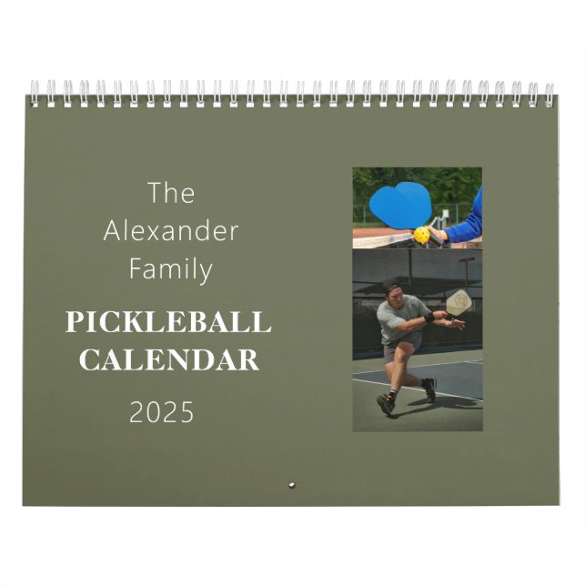 Calendrier photo de Pickleball personnalisé (Protection)