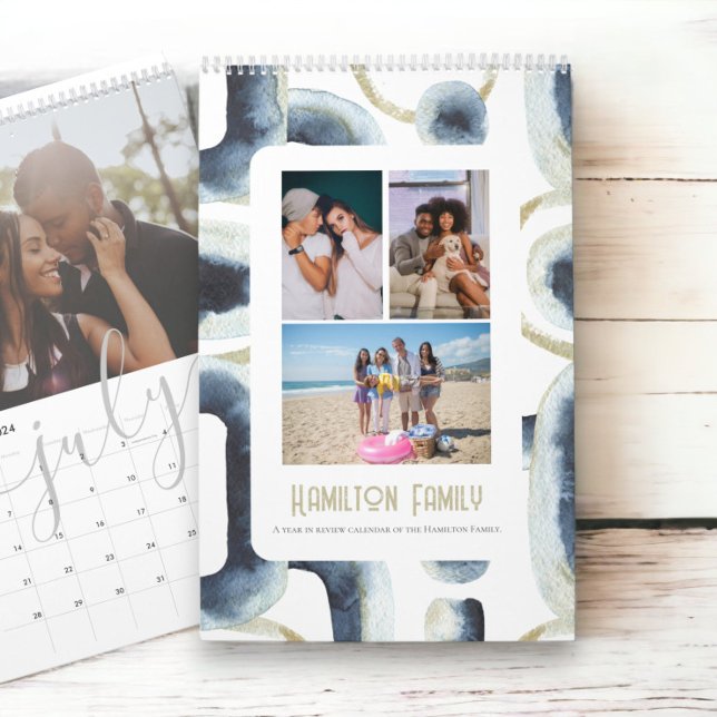 Calendrier Photo de votre famille Mois par mois Personnalisée (Your Family Photo Month By Month Personalized Calendar from Ricaso. Add your own photographs & text)