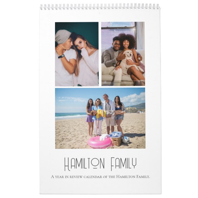 Calendrier Photo de votre famille Mois par mois Personnalisée (Protection)