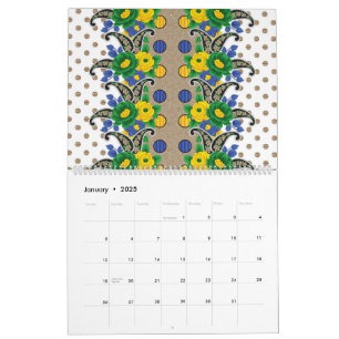 Calendrier photo d'un motif qui ressemble à un paon